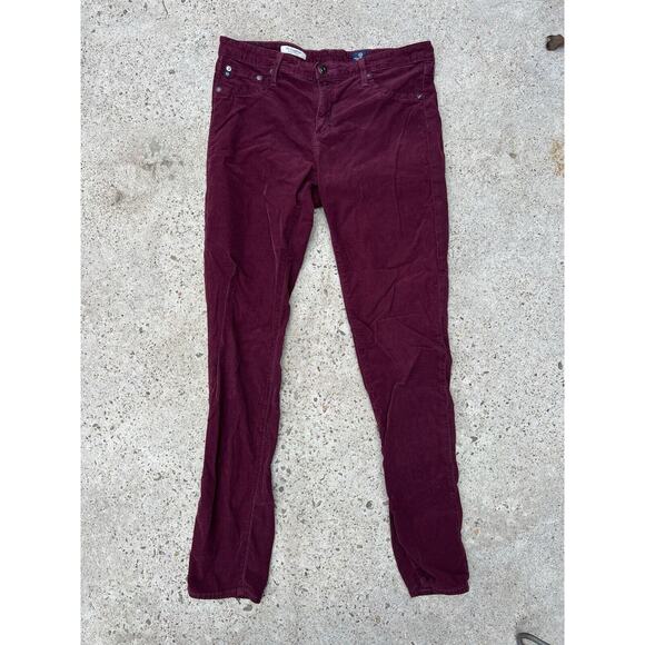 AG Adriano Goldschmied Burgundy Corduroy The Legging Super Skinny Jeans 32 - Picture 5 of 5
